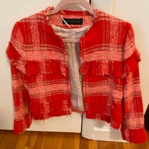 Zara Red Cropped Blazer
